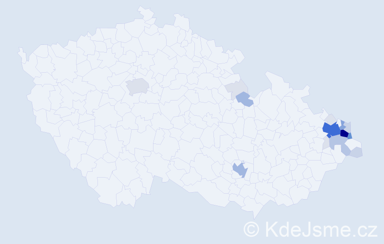 Příjmení: 'Burkotová', počet výskytů 74 v celé ČR
