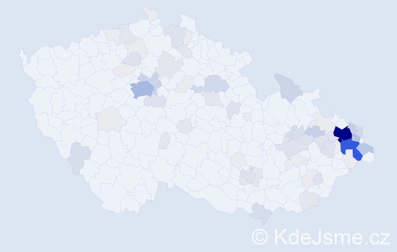 Příjmení: 'Adamusová', počet výskytů 274 v celé ČR