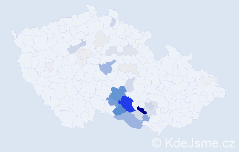 Příjmení: 'Kremláček', počet výskytů 149 v celé ČR