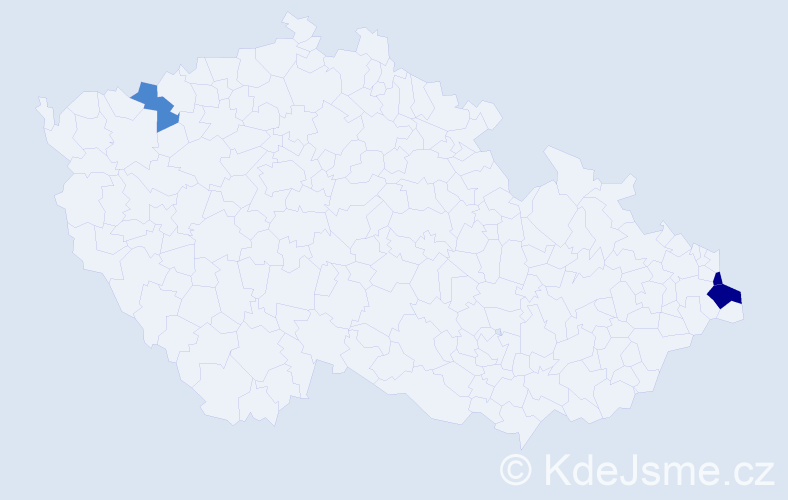 Příjmení: 'Kisiel', počet výskytů 17 v celé ČR