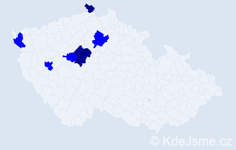 Příjmení: 'Sága', počet výskytů 10 v celé ČR
