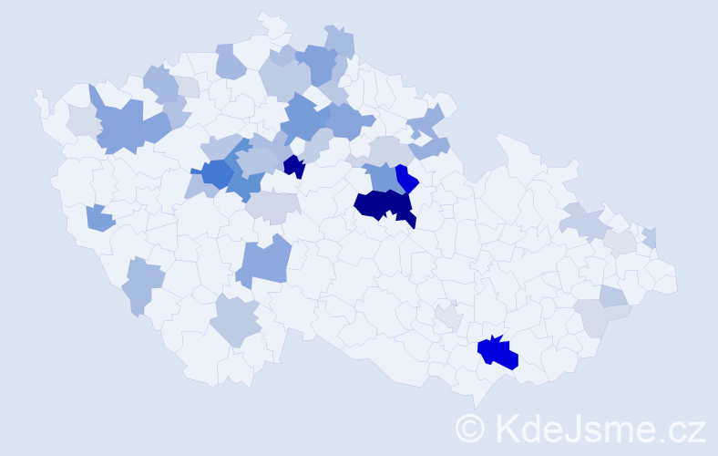 Příjmení: 'Čmelíková', počet výskytů 164 v celé ČR