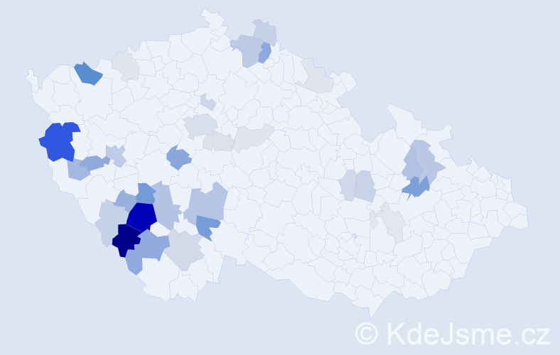 Příjmení: 'Havlanová', počet výskytů 113 v celé ČR