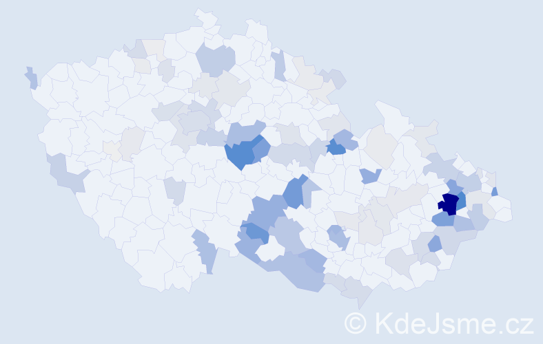 Příjmení: 'Škarková', počet výskytů 361 v celé ČR