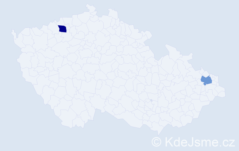 Příjmení: 'Pasterniak', počet výskytů 4 v celé ČR
