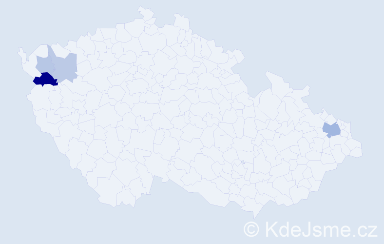 Příjmení: 'Kudrejová', počet výskytů 9 v celé ČR