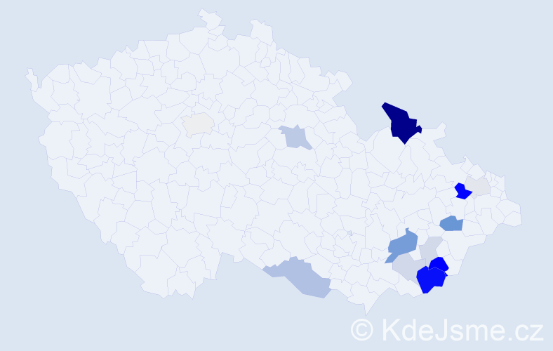 Příjmení: 'Graja', počet výskytů 38 v celé ČR