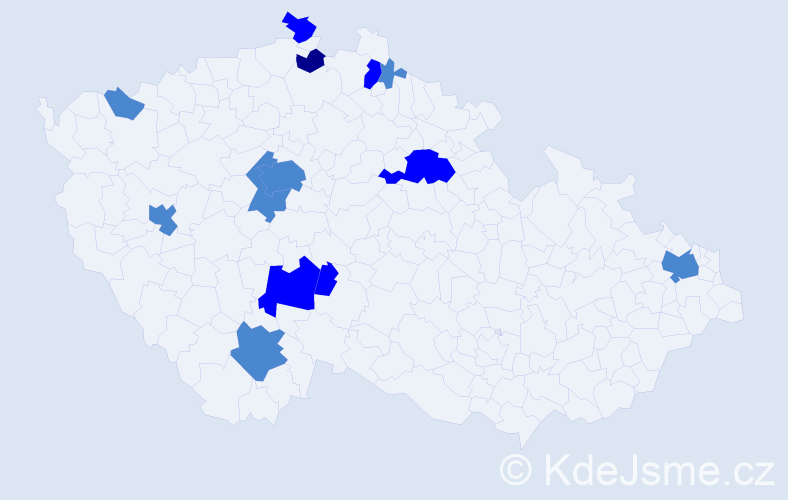 Příjmení: 'Kremsová', počet výskytů 20 v celé ČR