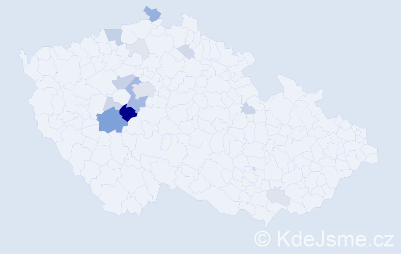 Příjmení: 'Křivonoska', počet výskytů 55 v celé ČR