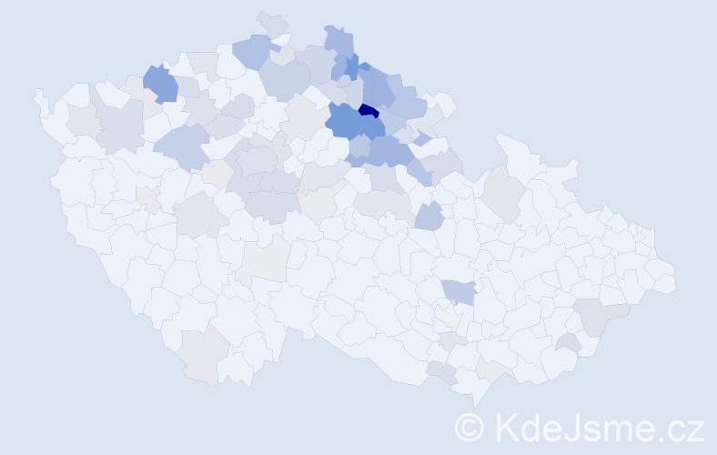 Příjmení: 'Vitvar', počet výskytů 262 v celé ČR