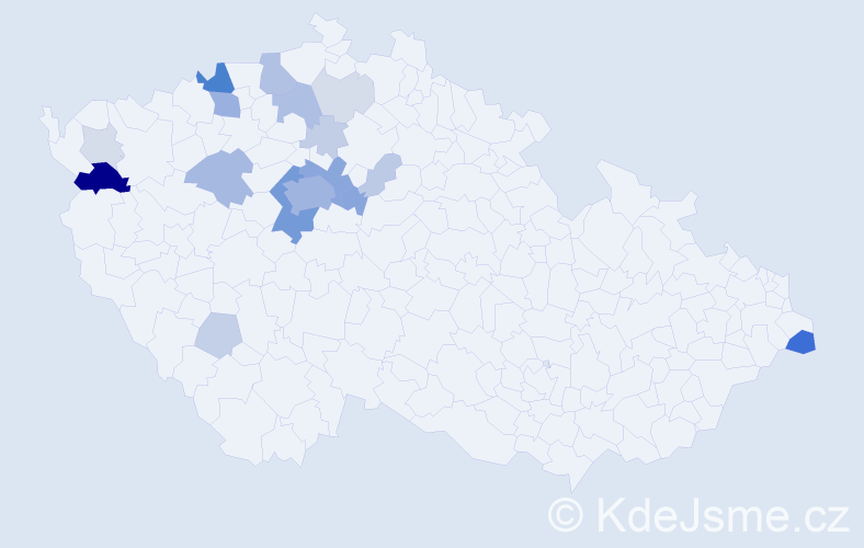 Příjmení: 'Helt', počet výskytů 68 v celé ČR