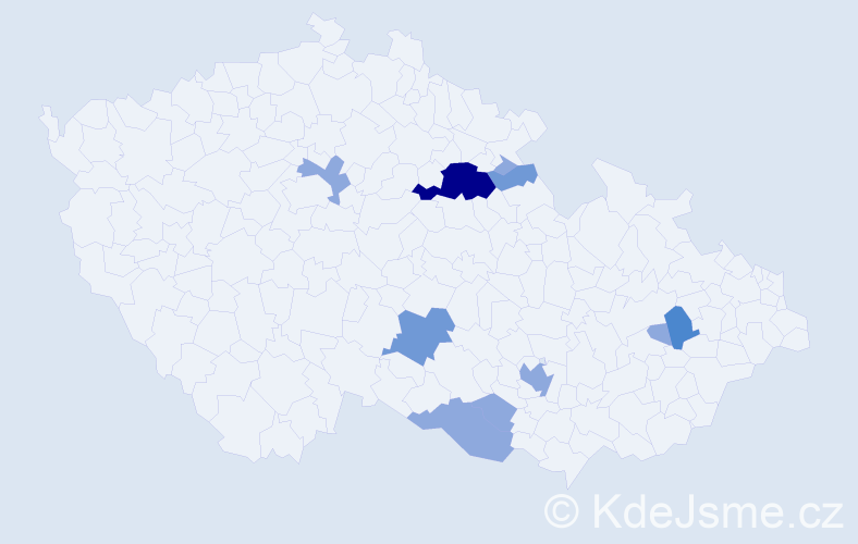 Příjmení: 'Rémiš', počet výskytů 19 v celé ČR