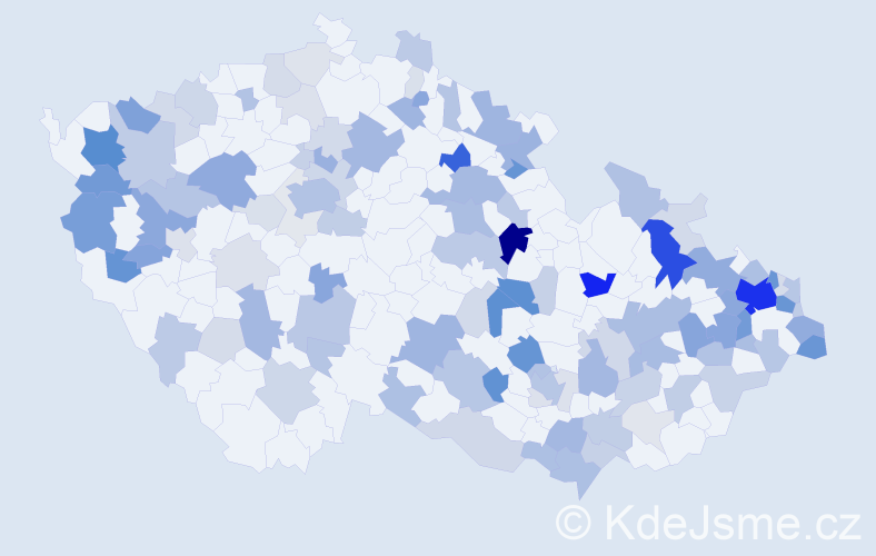 Příjmení: 'Kováčiková', počet výskytů 347 v celé ČR