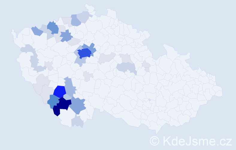 Příjmení: 'Předotová', počet výskytů 146 v celé ČR