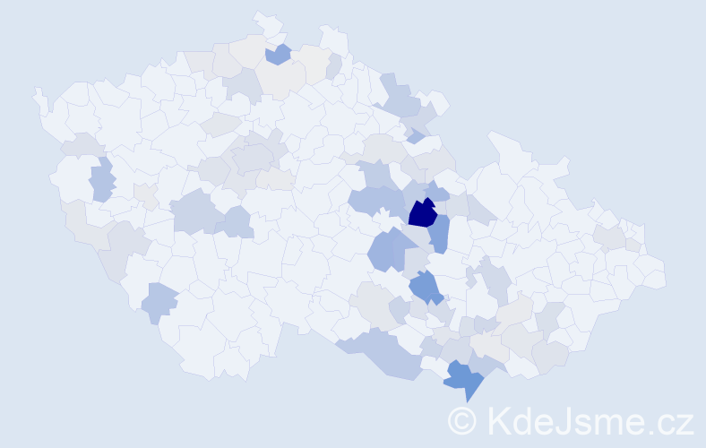Příjmení: 'Pulkrábková', počet výskytů 258 v celé ČR