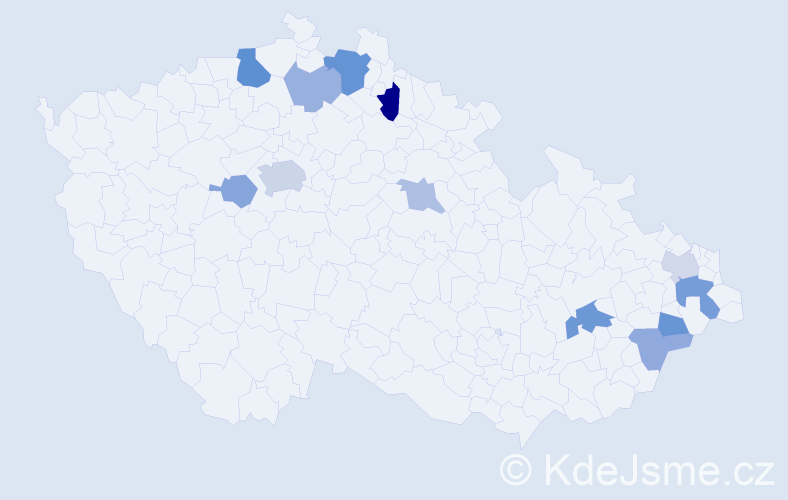Příjmení: 'Hagan', počet výskytů 22 v celé ČR