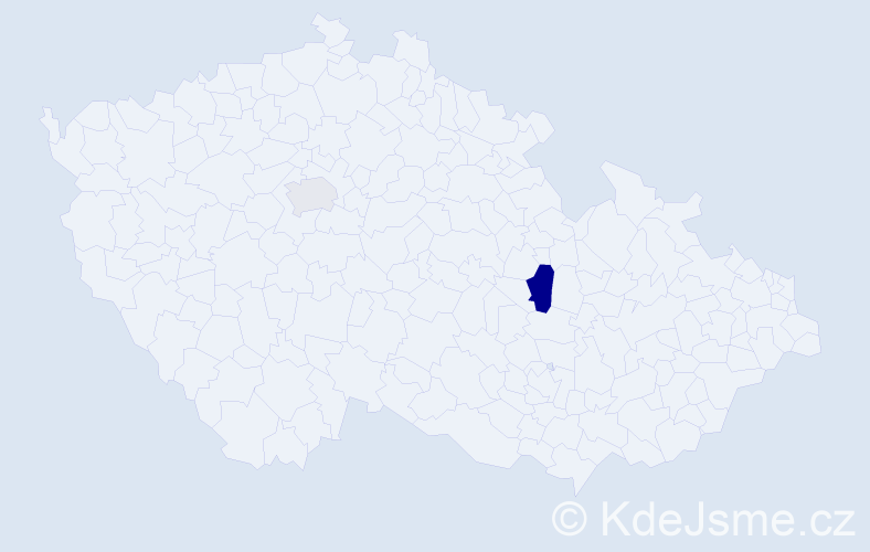 Příjmení: 'Kuleva', počet výskytů 3 v celé ČR