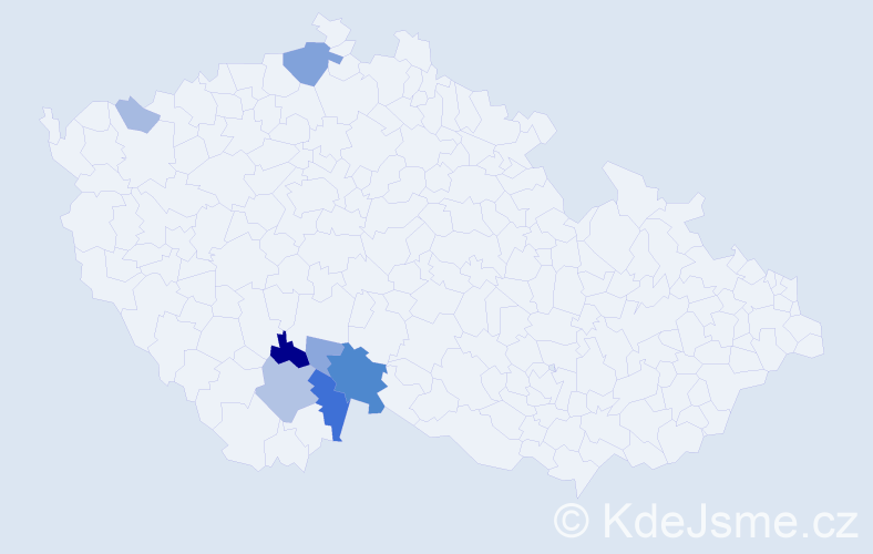 Příjmení: 'Slipka', počet výskytů 20 v celé ČR