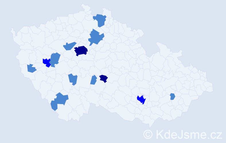 Příjmení: 'Pasáčková', počet výskytů 19 v celé ČR