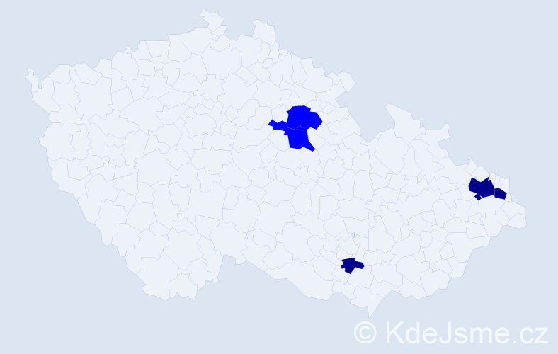 Příjmení: 'Kosterec', počet výskytů 8 v celé ČR