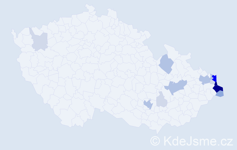 Příjmení: 'Tomanková', počet výskytů 61 v celé ČR