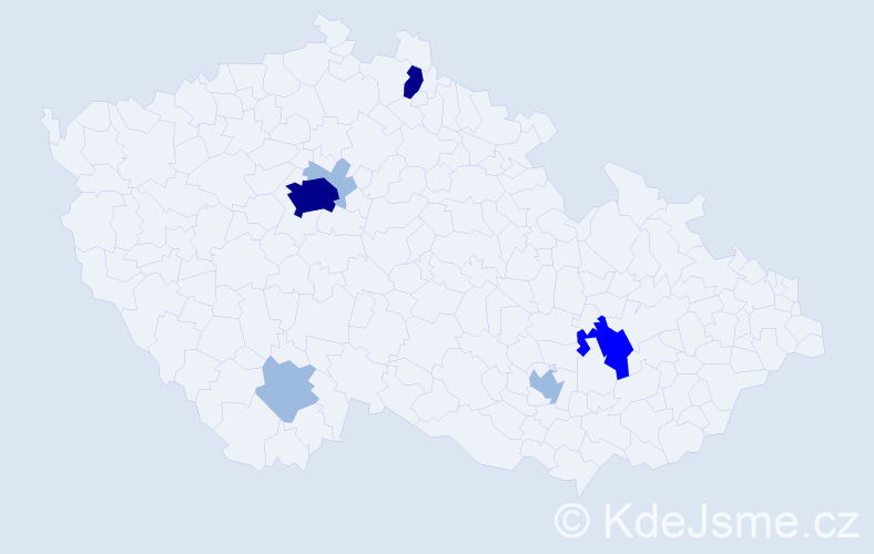 Příjmení: 'Roden', počet výskytů 14 v celé ČR