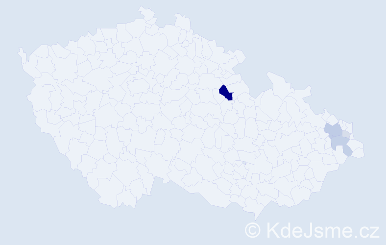 Příjmení: 'Pojezdalová', počet výskytů 14 v celé ČR