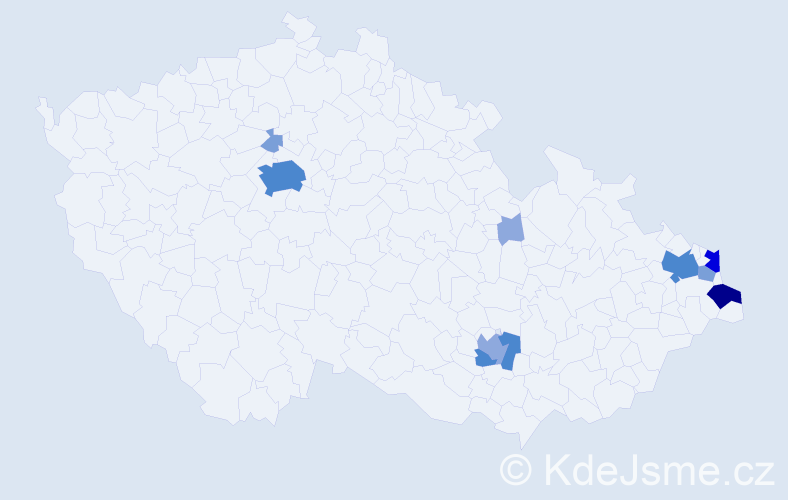 Příjmení: 'Poloczková', počet výskytů 28 v celé ČR
