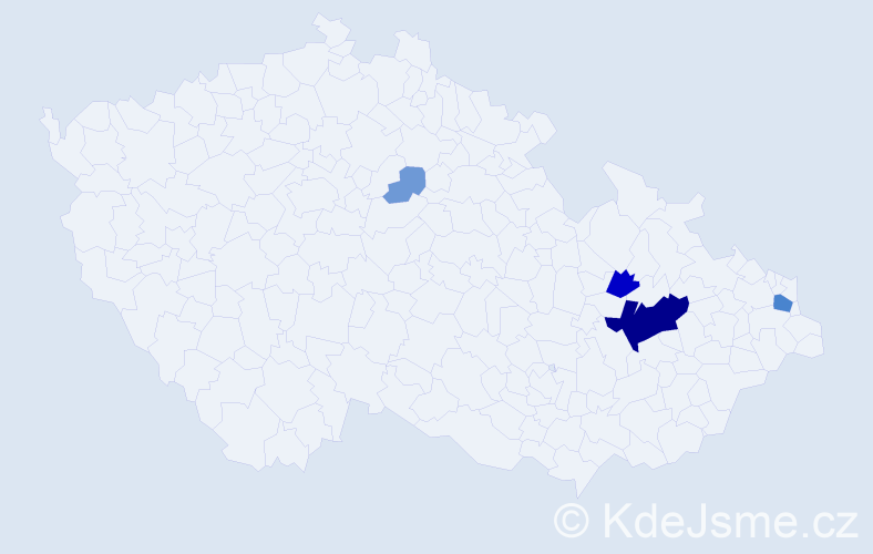 Příjmení: 'Brumar', počet výskytů 18 v celé ČR