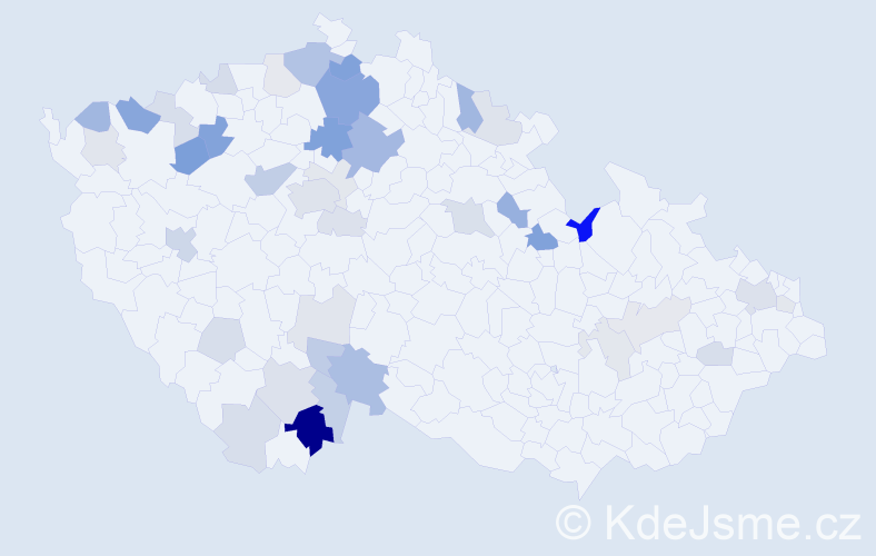 Příjmení: 'Filek', počet výskytů 98 v celé ČR