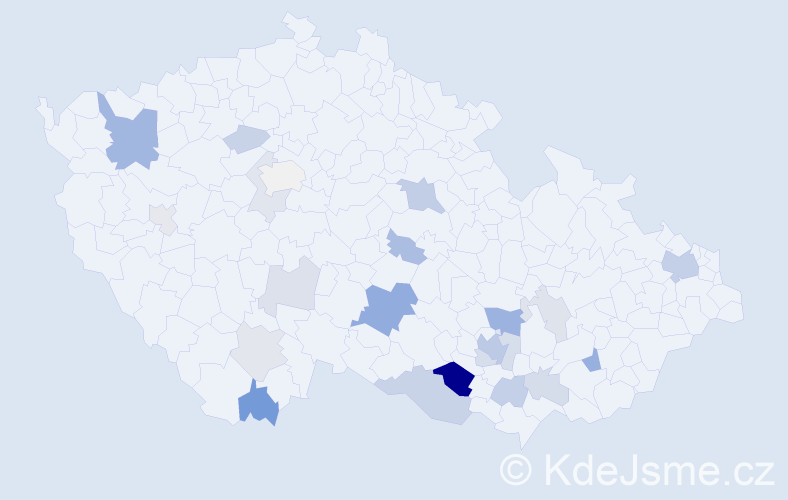Příjmení: 'Orlíček', počet výskytů 53 v celé ČR