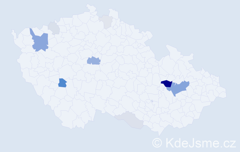 Příjmení: 'Kaksa', počet výskytů 28 v celé ČR