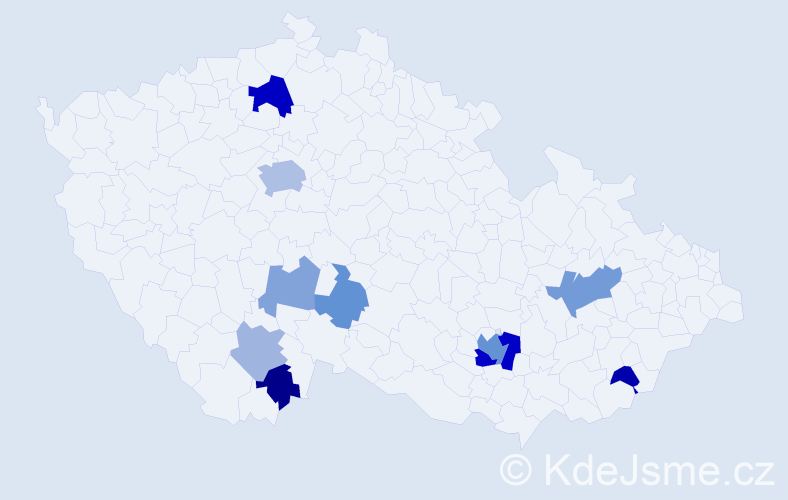 Příjmení: 'Lichková', počet výskytů 23 v celé ČR