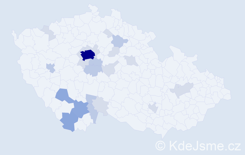 Příjmení: 'Činátlová', počet výskytů 54 v celé ČR