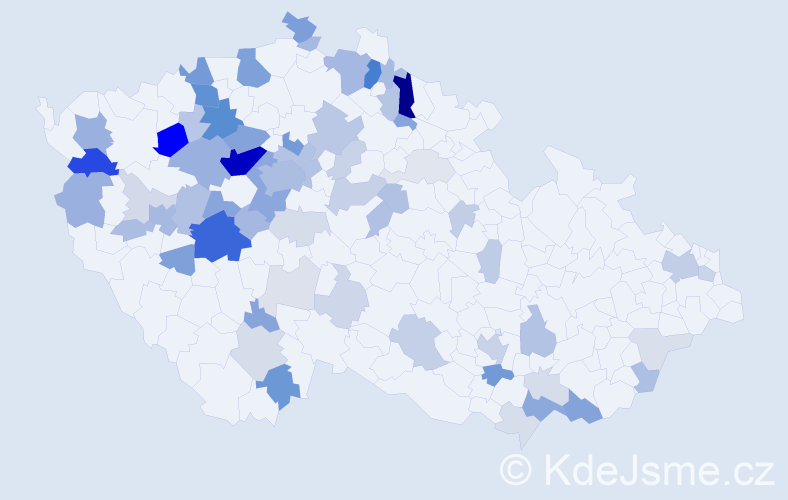 Příjmení: 'Kočárek', počet výskytů 222 v celé ČR