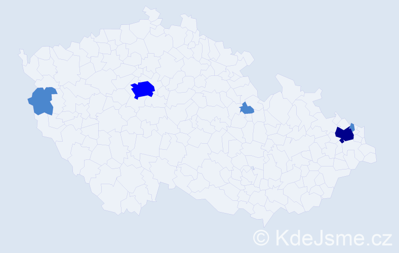 Příjmení: 'Wise', počet výskytů 8 v celé ČR