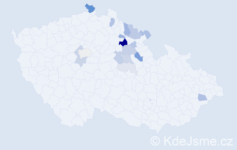 Příjmení: 'Knajfl', počet výskytů 44 v celé ČR