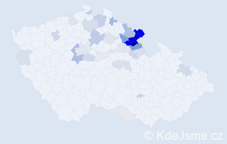 Příjmení: 'Nýč', počet výskytů 121 v celé ČR