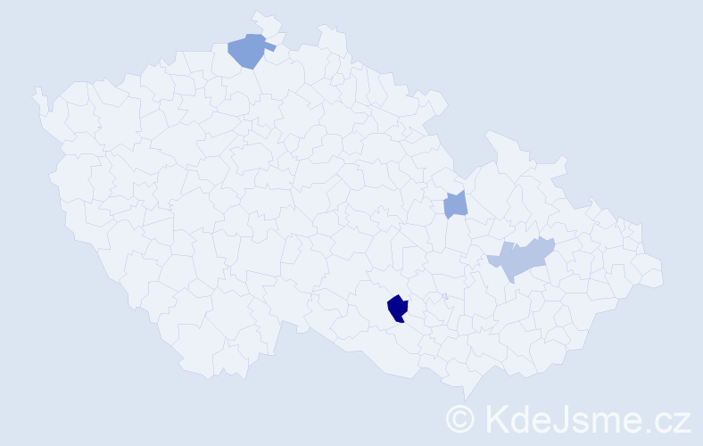Příjmení: 'Pejpková', počet výskytů 11 v celé ČR