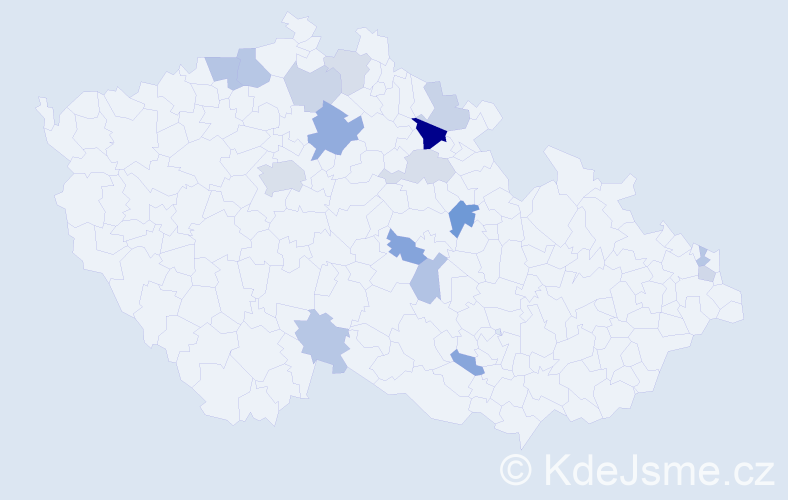 Příjmení: 'Kittnarová', počet výskytů 30 v celé ČR
