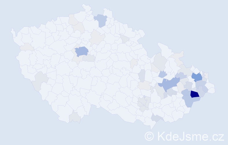 Příjmení: 'Blinka', počet výskytů 218 v celé ČR