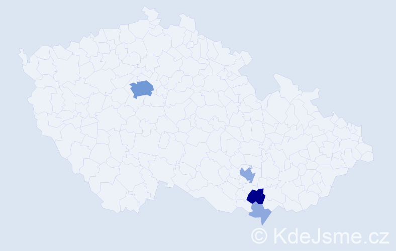 Příjmení: 'Vystoupilová', počet výskytů 10 v celé ČR
