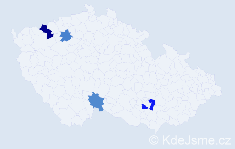 Příjmení: 'Nieder', počet výskytů 6 v celé ČR