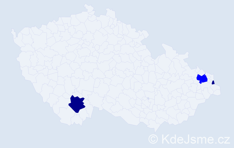 Příjmení: 'Kollarczyk', počet výskytů 8 v celé ČR