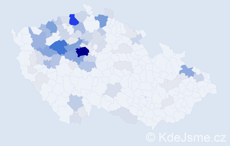 Příjmení: 'Helebrant', počet výskytů 275 v celé ČR