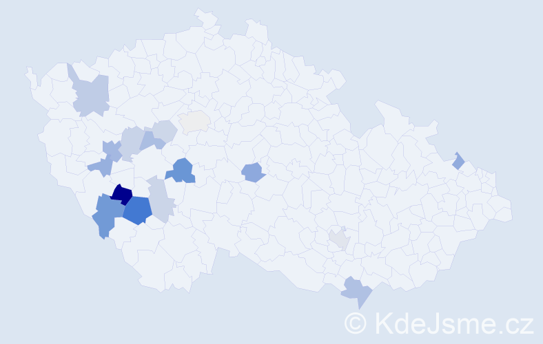 Příjmení: 'Bernadová', počet výskytů 32 v celé ČR