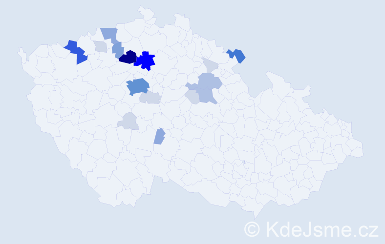Příjmení: 'Vodochodská', počet výskytů 69 v celé ČR
