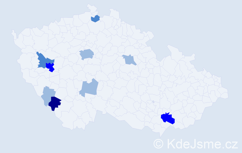 Příjmení: 'Kolrus', počet výskytů 18 v celé ČR
