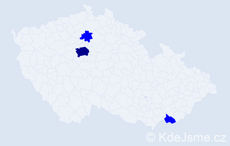 Příjmení: 'East', počet výskytů 7 v celé ČR