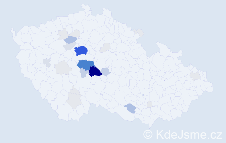 Příjmení: 'Toula', počet výskytů 128 v celé ČR